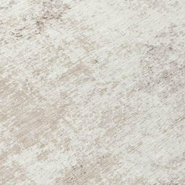 Homeroots 3' Black Gray And Ivory Abstract Washable Area Rug For Indoor And Outdoor Use - Durable Design 8' Round Polyester 599504