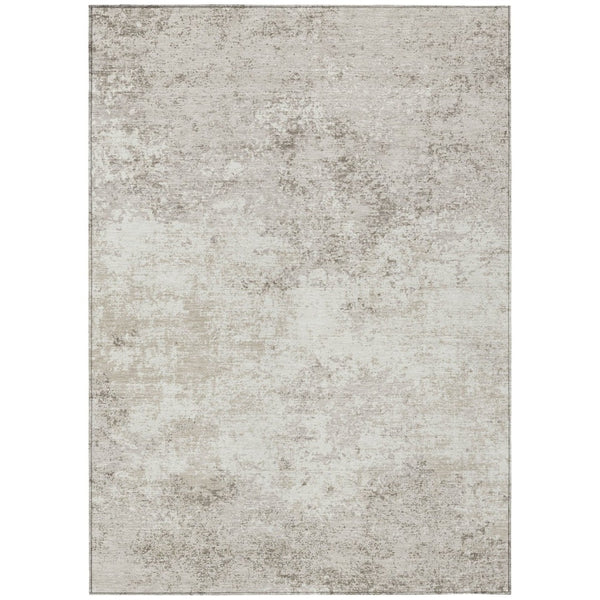 HomeRoots 5' Ivory and Beige Abstract Area Rug - Durable, Washable, Versatile for Indoor and Outdoor Spaces 8' X 10' 599505