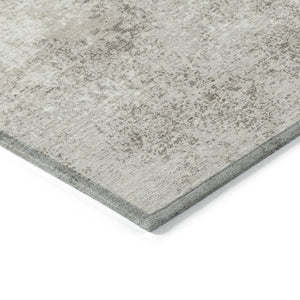 Homeroots 3' Black Gray And Ivory Abstract Washable Area Rug For Indoor And Outdoor Use - Durable Design 9' X 12' Polyester 599506