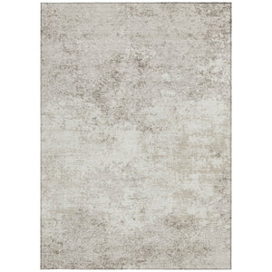 Homeroots 3' Black Gray And Ivory Abstract Washable Area Rug For Indoor And Outdoor Use - Durable Design 10' X 14' Polyester 599507