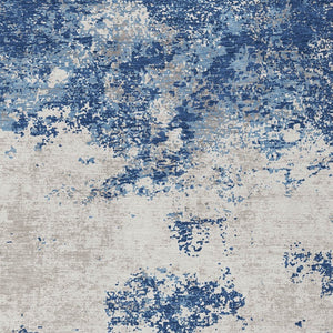 Homeroots 3' Black Gray And Ivory Abstract Washable Area Rug For Indoor And Outdoor Use - Durable Design 5' X 8' Polyester 599509