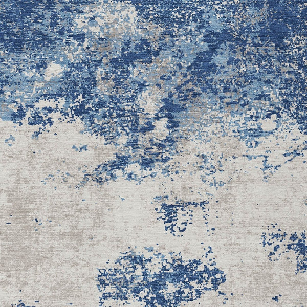 Homeroots 3' Black Gray And Ivory Abstract Washable Area Rug For Indoor And Outdoor Use - Durable Design 5' X 8' Polyester 599509