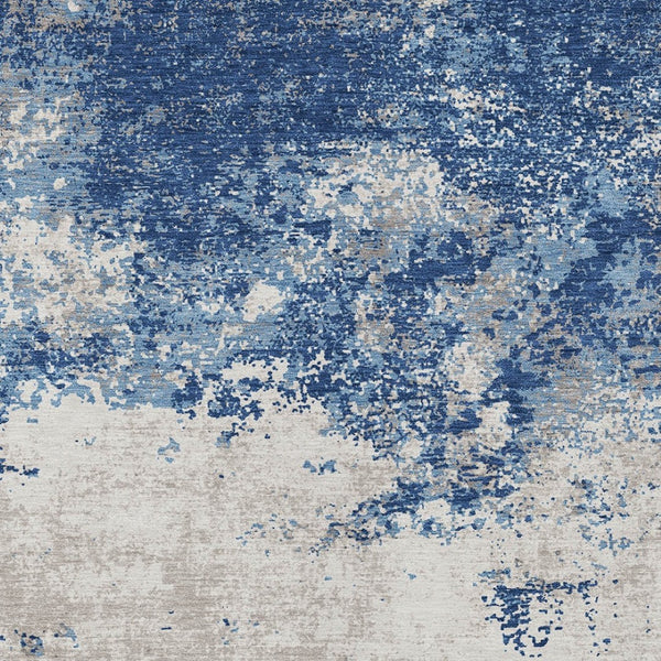 Homeroots 3' Black Gray And Ivory Abstract Washable Area Rug For Indoor And Outdoor Use - Durable Design 9' X 12' Polyester 599512