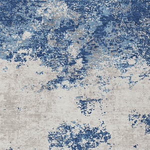 Homeroots 3' Black Gray And Ivory Abstract Washable Area Rug For Indoor And Outdoor Use - Durable Design 10' X 14' Polyester 599513