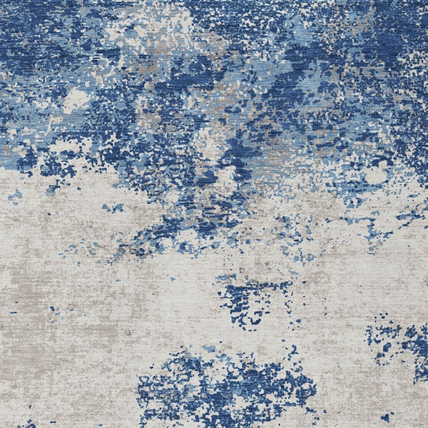 Homeroots 3' Black Gray And Ivory Abstract Washable Area Rug For Indoor And Outdoor Use - Durable Design 10' X 14' Polyester 599513