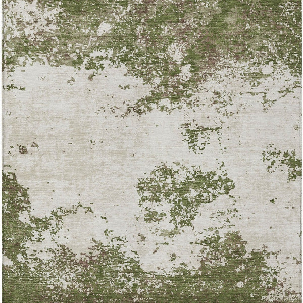 Homeroots 3' Black Gray And Ivory Abstract Washable Area Rug For Indoor And Outdoor Use - Durable Design 5' X 8' Polyester 599515