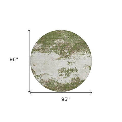 Homeroots 3' Black Gray And Ivory Abstract Washable Area Rug For Indoor And Outdoor Use - Durable Design 8' Round Polyester 599516