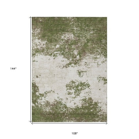 Homeroots 3' Black Gray And Ivory Abstract Washable Area Rug For Indoor And Outdoor Use - Durable Design 9' X 12' Polyester 599518