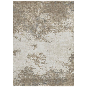 Homeroots 3' Black Gray And Ivory Abstract Washable Area Rug For Indoor And Outdoor Use - Durable Design 8' X 10' Polyester 599529