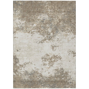 HomeRoots 5' Taupe and Beige Abstract Area Rug - Stylish, Washable, Durable Design for Indoor and Outdoor Use 10' X 14' 599531