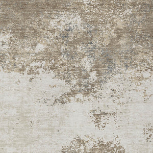 Homeroots 3' Black Gray And Ivory Abstract Washable Area Rug For Indoor And Outdoor Use - Durable Design 10' X 14' Polyester 599531