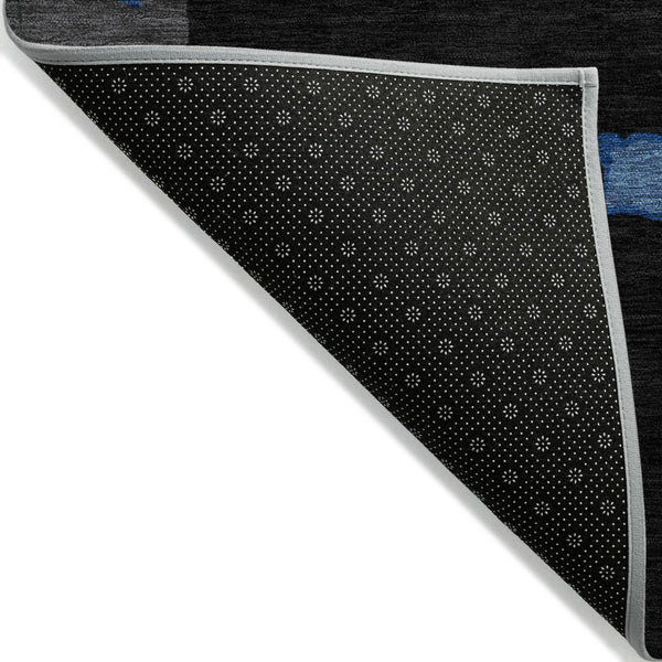 Homeroots 3' Aqua Green And Pink Abstract Washable Indoor Outdoor Area Rug - Perfect For Any Space! 5' X 8' Polyester 599539