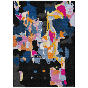 HomeRoots 5' Vibrant Abstract Washable Area Rug - Durable Indoor/Outdoor Design for Modern Living Spaces 10' X 14' 599543