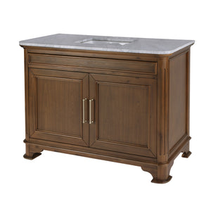 Butler Specialty Butler Colorado 48" Wood & Marble Single Sink Bathroom Vanity - Elegant Walnut Design For Luxury Spaces Walnut Mdf,Acacia,Marble,Ceramic,Plywood,Walnut Veneer 5995489-butler