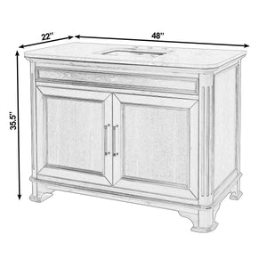 Butler Specialty Butler Colorado 48" Wood & Marble Single Sink Bathroom Vanity - Elegant Walnut Design For Luxury Spaces Walnut Mdf,Acacia,Marble,Ceramic,Plywood,Walnut Veneer 5995489-butler