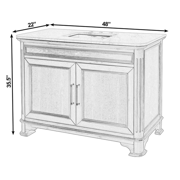 Butler Specialty Butler Colorado 48" Wood & Marble Single Sink Bathroom Vanity - Elegant Walnut Design For Luxury Spaces Walnut Mdf,Acacia,Marble,Ceramic,Plywood,Walnut Veneer 5995489-butler