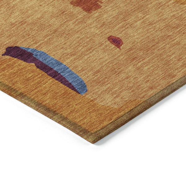 Homeroots 3' Aqua Green And Pink Abstract Washable Indoor Outdoor Area Rug - Perfect For Any Space! 8' X 10' Polyester 599553