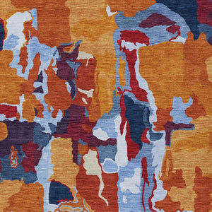 Homeroots 3' Aqua Green And Pink Abstract Washable Indoor Outdoor Area Rug - Perfect For Any Space! 8' X 10' Polyester 599553