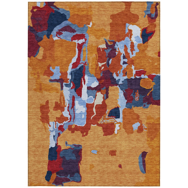 Homeroots 3' Aqua Green And Pink Abstract Washable Indoor Outdoor Area Rug - Perfect For Any Space! 9' X 12' Polyester 599554