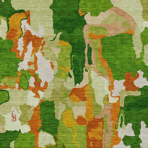 Homeroots 3' Aqua Green And Pink Abstract Washable Indoor Outdoor Area Rug - Perfect For Any Space! 3' X 5' Polyester 599562