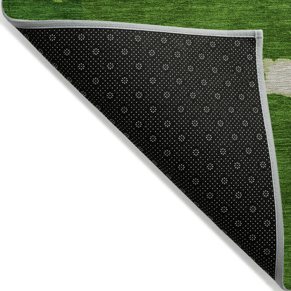 Homeroots 3' Aqua Green And Pink Abstract Washable Indoor Outdoor Area Rug - Perfect For Any Space! 8' X 10' Polyester 599565