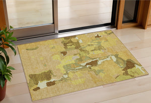 Homeroots 3' Aqua Green And Pink Abstract Washable Indoor Outdoor Area Rug - Perfect For Any Space! 3' X 5' Polyester 599568