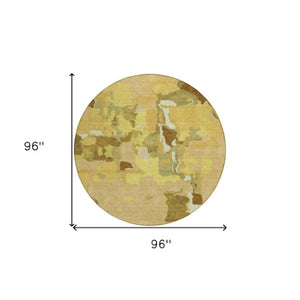 Homeroots 3' Aqua Green And Pink Abstract Washable Indoor Outdoor Area Rug - Perfect For Any Space! 8' Round Polyester 599570