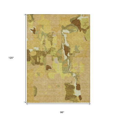 Homeroots 3' Aqua Green And Pink Abstract Washable Indoor Outdoor Area Rug - Perfect For Any Space! 8' X 10' Polyester 599571