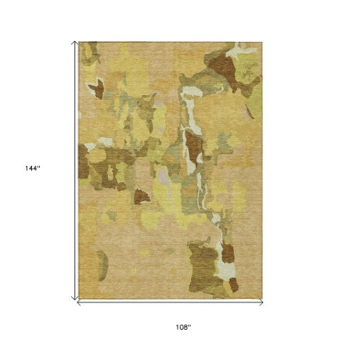 Homeroots 3' Aqua Green And Pink Abstract Washable Indoor Outdoor Area Rug - Perfect For Any Space! 9' X 12' Polyester 599572