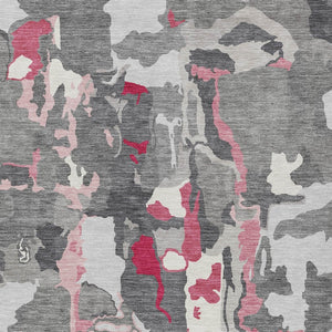 Homeroots 3' Aqua Green And Pink Abstract Washable Indoor Outdoor Area Rug - Perfect For Any Space! 3' X 5' Polyester 599574