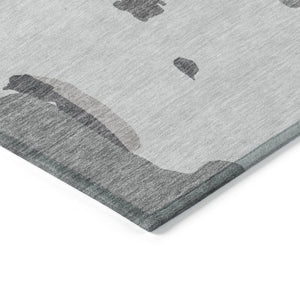 Homeroots 3' Aqua Green And Pink Abstract Washable Indoor Outdoor Area Rug - Perfect For Any Space! 5' X 8' Polyester 599575