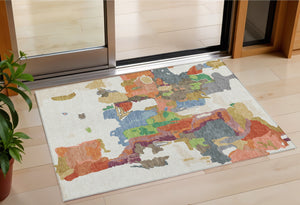 Homeroots 3' Aqua Green And Pink Abstract Washable Indoor Outdoor Area Rug - Perfect For Any Space! 3' X 5' Polyester 599580