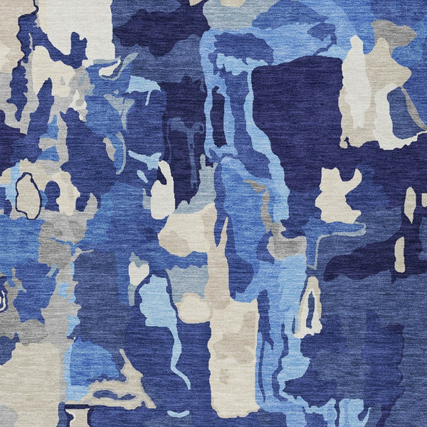 Homeroots 3' Aqua Green And Pink Abstract Washable Indoor Outdoor Area Rug - Perfect For Any Space! 8' X 10' Polyester 599589