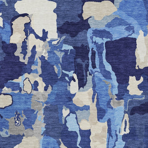 Homeroots 3' Aqua Green And Pink Abstract Washable Indoor Outdoor Area Rug - Perfect For Any Space! 9' X 12' Polyester 599590