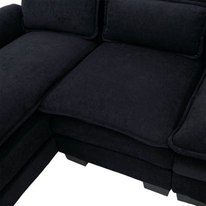 English Elm United We Win U-Shaped Cloud Couch, 110" Chenille Modular Sectional Sofa With Memory Foam & Storage W1568S00217-GIGA