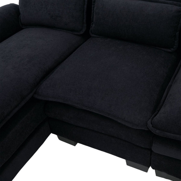 English Elm United We Win U-Shaped Cloud Couch, 110" Chenille Modular Sectional Sofa With Memory Foam & Storage W1568S00217-GIGA