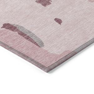 Homeroots 3' Aqua Green And Pink Abstract Washable Indoor Outdoor Area Rug - Perfect For Any Space! 8' X 10' Polyester 599595