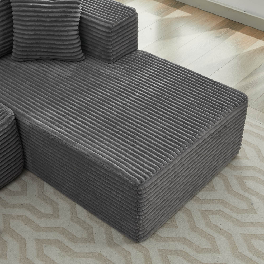 English Elm Modular Sectional Couches: Cozy Right-Facing Chaise Longue In Gray, Perfect For Any Living Space! W1143P313192