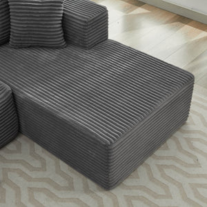 English Elm Modular Sectional Couches: Cozy Right-Facing Chaise Longue In Gray, Perfect For Any Living Space! W1143P313192