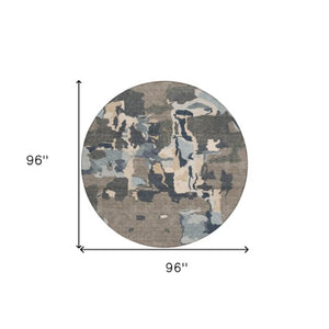 Homeroots 3' Aqua Green And Pink Abstract Washable Indoor Outdoor Area Rug - Perfect For Any Space! 8' Round Polyester 599600