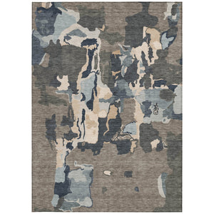 Homeroots 3' Aqua Green And Pink Abstract Washable Indoor Outdoor Area Rug - Perfect For Any Space! 8' X 10' Polyester 599601