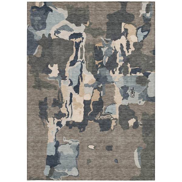 Homeroots 3' Aqua Green And Pink Abstract Washable Indoor Outdoor Area Rug - Perfect For Any Space! 8' X 10' Polyester 599601