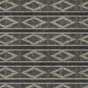 Homeroots 3' Black And Beige Geometric Indoor Outdoor Area Rug - Stylish, Durable, Washable For Any Space 10' X 14' Polyester 599609