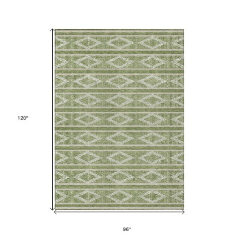 Homeroots 3' Black And Beige Geometric Indoor Outdoor Area Rug - Stylish, Durable, Washable For Any Space 8' X 10' Polyester 599619
