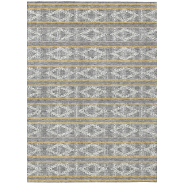 Homeroots 3' Black And Beige Geometric Indoor Outdoor Area Rug - Stylish, Durable, Washable For Any Space 10' X 14' Polyester 599633