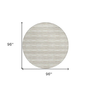 Homeroots 3' Black And Beige Geometric Indoor Outdoor Area Rug - Stylish, Durable, Washable For Any Space 8' Round Polyester 599636