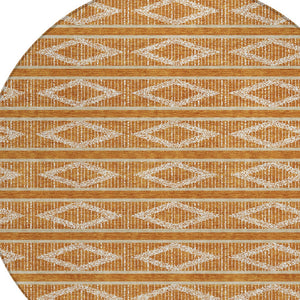 Homeroots 3' Black And Beige Geometric Indoor Outdoor Area Rug - Stylish, Durable, Washable For Any Space 8' Round Polyester 599654
