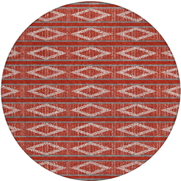 Homeroots 3' Black And Beige Geometric Indoor Outdoor Area Rug - Stylish, Durable, Washable For Any Space 8' Round Polyester 599666