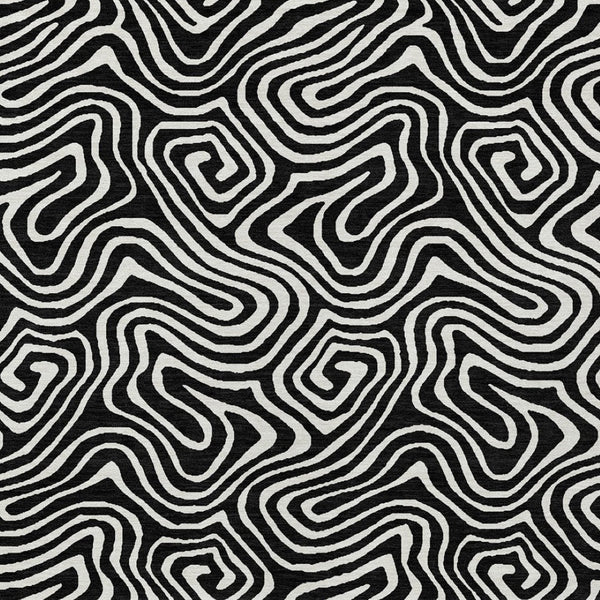 Homeroots 3' Artichoke Green And Ivory Abstract Washable Area Rug For Indoor And Outdoor Spaces, Durable Design 3' X 5' Polyester 599688