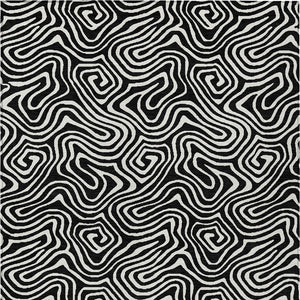 Homeroots 3' Artichoke Green And Ivory Abstract Washable Area Rug For Indoor And Outdoor Spaces, Durable Design 5' X 8' Polyester 599689